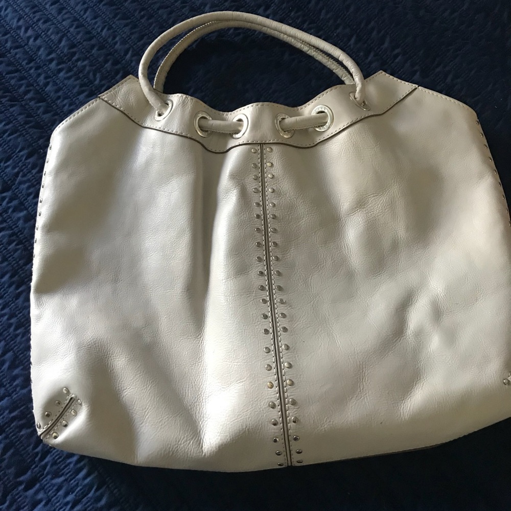 Michael Kors leather bucket tote with studs